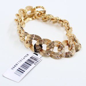 New With Tags Gold Tone Monet Fashion Bracelet With Chain Style Link Pattern